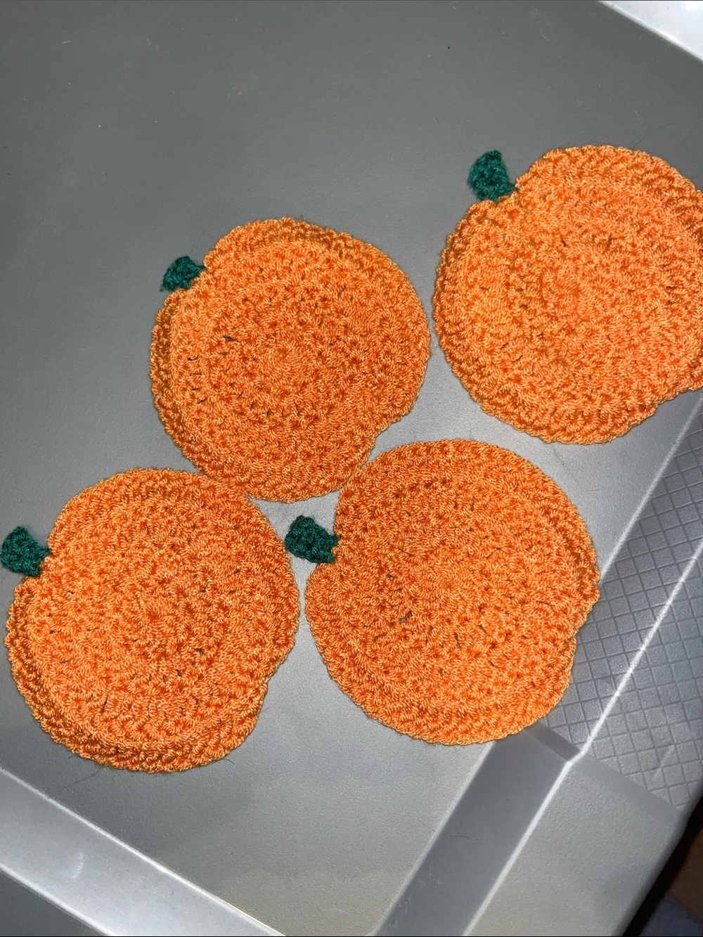 Crochet Pumpkin coaster fall decor